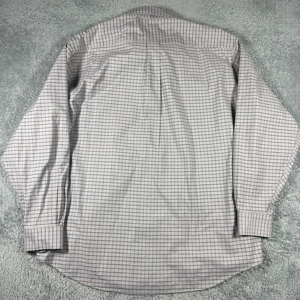 Brooks Brothers Oxford Button Down Shirt Mens XL Grey Madison Plaid Chest Logo - Picture 4 of 6